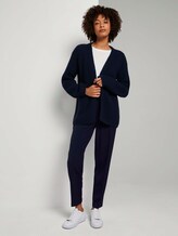 Loose Fit Cardigan mit Rippstruktur - Frauen - Sky Captain Blue Loose Fit Cardigan mit Rippstruktur - Frauen - Sky Captain Blue - 3 - Mine to five