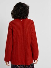 Loose Fit Cardigan mit Rippstruktur - Frauen - dry flower red melange Loose Fit Cardigan mit Rippstruktur - Frauen - dry flower red melange - 2 - Mine to five