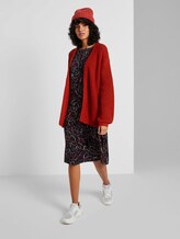 Loose Fit Cardigan mit Rippstruktur - Frauen - dry flower red melange Loose Fit Cardigan mit Rippstruktur - Frauen - dry flower red melange - 3 - Mine to five