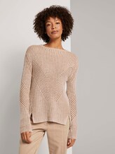 Pullover mit Ripp Struktur - Frauen - Whisper White Pullover mit Ripp Struktur - Frauen - Whisper White - 1 - Mine to five