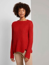 Pullover mit Ripp Struktur - Frauen - dry flower red melange Pullover mit Ripp Struktur - Frauen - dry flower red melange - 1 - Mine to five