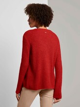 Pullover mit Ripp Struktur - Frauen - dry flower red melange Pullover mit Ripp Struktur - Frauen - dry flower red melange - 2 - Mine to five