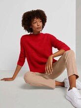 Pullover mit Ripp Struktur - Frauen - dry flower red melange Pullover mit Ripp Struktur - Frauen - dry flower red melange - 5 - Mine to five