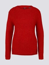 Pullover mit Ripp Struktur - Frauen - dry flower red melange Pullover mit Ripp Struktur - Frauen - dry flower red melange - 7 - Mine to five