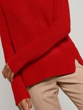 Pullover mit Ripp Struktur - Frauen - dry flower red melange Pullover mit Ripp Struktur - Frauen - dry flower red melange - 9 - Mine to five