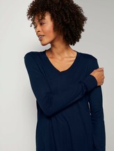Fließendes Shirt mit Ripp-Bündchen - Frauen - Sky Captain Blue Fließendes Shirt mit Ripp-Bündchen - Frauen - Sky Captain Blue - 9 - Mine to five