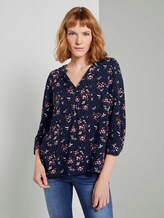 Gemusterte Tunikabluse - Frauen - navy floral design Gemusterte Tunikabluse - Frauen - navy floral design - 1 - TOM TAILOR