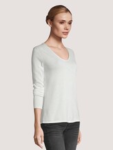Basic Pullover mit V-Ausschnitt - Frauen - Whisper White Basic Pullover mit V-Ausschnitt - Frauen - Whisper White - 5 - TOM TAILOR