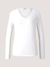 Basic Pullover mit V-Ausschnitt - Frauen - Whisper White Basic Pullover mit V-Ausschnitt - Frauen - Whisper White - 7 - TOM TAILOR