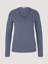 Basic Pullover mit V-Ausschnitt - Frauen - dove grey melange Basic Pullover mit V-Ausschnitt - Frauen - dove grey melange - 7 - TOM TAILOR