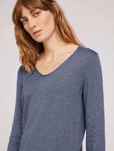 Basic Pullover mit V-Ausschnitt - Frauen - dove grey melange Basic Pullover mit V-Ausschnitt - Frauen - dove grey melange - 9 - TOM TAILOR