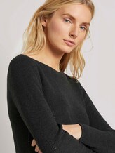 Pullover in Ripp-Optik - Frauen - Coal Grey Melange Pullover in Ripp-Optik - Frauen - Coal Grey Melange - 9 - TOM TAILOR