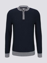 Melierter Pullover mit Troyer-Kragen - Männer - Sky Captain Blue Melierter Pullover mit Troyer-Kragen - Männer - Sky Captain Blue - 7 - TOM TAILOR