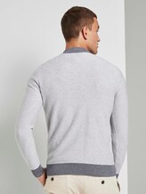 Gevlekte trui met troy kraag - Mannen - Light Soft Grey Melange Gevlekte trui met troy kraag - Mannen - Light Soft Grey Melange - 2 - TOM TAILOR