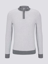 Gevlekte trui met troy kraag - Mannen - Light Soft Grey Melange Gevlekte trui met troy kraag - Mannen - Light Soft Grey Melange - 7 - TOM TAILOR