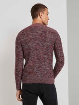 Melierter Pullover mit Troyer-Kragen - Männer - navy base multicolor structure Melierter Pullover mit Troyer-Kragen - Männer - navy base multicolor structure - 2 - TOM TAILOR