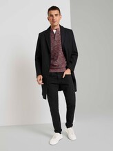 Melierter Pullover mit Troyer-Kragen - Männer - navy base multicolor structure Melierter Pullover mit Troyer-Kragen - Männer - navy base multicolor structure - 3 - TOM TAILOR