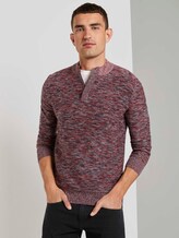 Melierter Pullover mit Troyer-Kragen - Männer - navy base multicolor structure Melierter Pullover mit Troyer-Kragen - Männer - navy base multicolor structure - 5 - TOM TAILOR