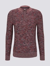 Melierter Pullover mit Troyer-Kragen - Männer - navy base multicolor structure Melierter Pullover mit Troyer-Kragen - Männer - navy base multicolor structure - 7 - TOM TAILOR