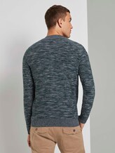 Melierter Pullover mit Troyer-Kragen - Männer - green by navy white structure Melierter Pullover mit Troyer-Kragen - Männer - green by navy white structure - 2 - TOM TAILOR