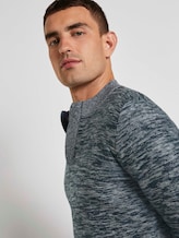 Melierter Pullover mit Troyer-Kragen - Männer - green by navy white structure Melierter Pullover mit Troyer-Kragen - Männer - green by navy white structure - 9 - TOM TAILOR