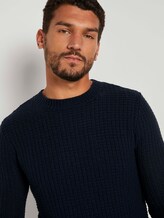Strukturierter Pullover mit Wollanteil - Männer - Sky Captain Blue Strukturierter Pullover mit Wollanteil - Männer - Sky Captain Blue - 9 - TOM TAILOR