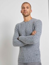 Strukturierter Pullover mit Wollanteil - Männer - Grey Heather Melange Strukturierter Pullover mit Wollanteil - Männer - Grey Heather Melange - 1 - TOM TAILOR