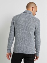 Schalkragen-Pullover mit Struktur - Männer - Grey Heather Melange Schalkragen-Pullover mit Struktur - Männer - Grey Heather Melange - 2 - TOM TAILOR