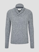 Schalkragen-Pullover mit Struktur - Männer - Grey Heather Melange Schalkragen-Pullover mit Struktur - Männer - Grey Heather Melange - 7 - TOM TAILOR
