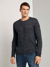 Weicher Pullover in Mélange-Optik - Männer - navy grey mouline Weicher Pullover in Mélange-Optik - Männer - navy grey mouline - 1 - TOM TAILOR