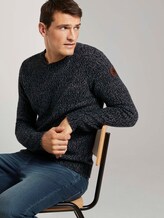 Weicher Pullover in Mélange-Optik - Männer - navy grey mouline Weicher Pullover in Mélange-Optik - Männer - navy grey mouline - 5 - TOM TAILOR