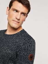 Weicher Pullover in Mélange-Optik - Männer - navy grey mouline Weicher Pullover in Mélange-Optik - Männer - navy grey mouline - 9 - TOM TAILOR