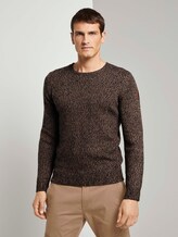 Weicher Pullover in Mélange-Optik - Männer - brown navy mouline Weicher Pullover in Mélange-Optik - Männer - brown navy mouline - 1 - TOM TAILOR