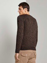 Weicher Pullover in Mélange-Optik - Männer - brown navy mouline Weicher Pullover in Mélange-Optik - Männer - brown navy mouline - 2 - TOM TAILOR