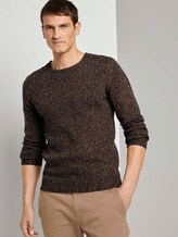 Weicher Pullover in Mélange-Optik - Männer - brown navy mouline Weicher Pullover in Mélange-Optik - Männer - brown navy mouline - 5 - TOM TAILOR