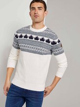 Gemusterter Jacquard-Pullover - Männer - white with navy placed design Gemusterter Jacquard-Pullover - Männer - white with navy placed design - 5 - TOM TAILOR