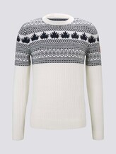 Gemusterter Jacquard-Pullover - Männer - white with navy placed design Gemusterter Jacquard-Pullover - Männer - white with navy placed design - 7 - TOM TAILOR