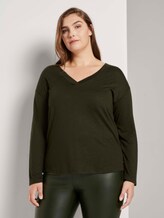 Langarmshirt mit V-Ausschnitt - Frauen - Dark Rosin Green Langarmshirt mit V-Ausschnitt - Frauen - Dark Rosin Green - 1 - My True Me