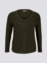 Langarmshirt mit V-Ausschnitt - Frauen - Dark Rosin Green Langarmshirt mit V-Ausschnitt - Frauen - Dark Rosin Green - 7 - My True Me