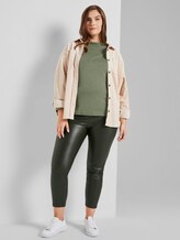 Meliertes Shirt mit Stehkragen - Frauen - greyish green melange Meliertes Shirt mit Stehkragen - Frauen - greyish green melange - 3 - My True Me