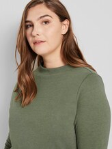 Meliertes Shirt mit Stehkragen - Frauen - greyish green melange Meliertes Shirt mit Stehkragen - Frauen - greyish green melange - 9 - My True Me