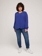 Bluse mit Strukturmuster - Frauen - crest blue Bluse mit Strukturmuster - Frauen - crest blue - 3 - My True Me