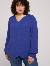 Bluse mit Strukturmuster - Frauen - crest blue Bluse mit Strukturmuster - Frauen - crest blue - 5 - My True Me