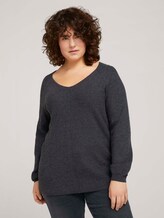 Curvy - Strickpullover mit Struktur - Frauen - Shale Grey Melange Curvy - Strickpullover mit Struktur - Frauen - Shale Grey Melange - 1 - My True Me