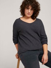 Curvy - Strickpullover mit Struktur - Frauen - Shale Grey Melange Curvy - Strickpullover mit Struktur - Frauen - Shale Grey Melange - 5 - My True Me