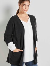 Cardigan mit strukturierter Oberfläche - Frauen - Shale Grey Melange Cardigan mit strukturierter Oberfläche - Frauen - Shale Grey Melange - 5 - My True Me