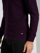 Strukturierte Mouline Strickjacke - Männer - navy bordeux knitted structure Strukturierte Mouline Strickjacke - Männer - navy bordeux knitted structure - 10 - TOM TAILOR