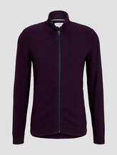 Strukturierte Mouline Strickjacke - Männer - navy bordeux knitted structure Strukturierte Mouline Strickjacke - Männer - navy bordeux knitted structure - 7 - TOM TAILOR
