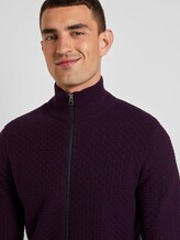Strukturierte Mouline Strickjacke - Männer - navy bordeux knitted structure Strukturierte Mouline Strickjacke - Männer - navy bordeux knitted structure - 9 - TOM TAILOR