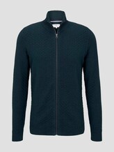 Strukturierte Mouline Strickjacke - Männer - navy green knitted structure Strukturierte Mouline Strickjacke - Männer - navy green knitted structure - 7 - TOM TAILOR